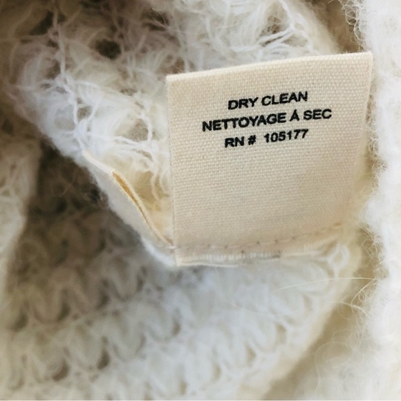 NWT ULLA JOHNSON Cream Laila Ruffled Alpaca-blend Lightweight Knit Sweater sz XL - Picture 12 of 16